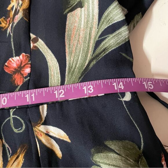 Forever 21 Navy Tropical Floral Wrap Mini Dress Size M NWT - Picture 7 of 11